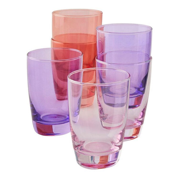 Ocean Tiara Pinks Coloured Hi Ball Glasses Set of 6 - 465ml