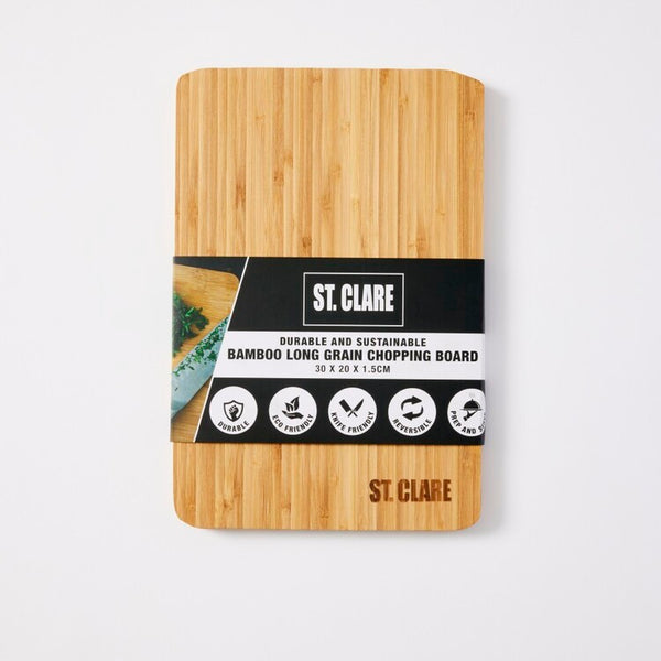 St. Clare Bamboo Long Grain Chopping Board 30x20x1.5cm