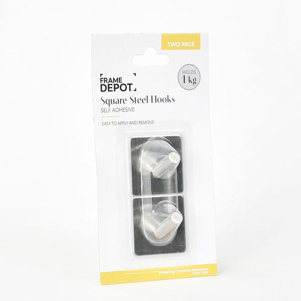 Frame Depot Square Steel Hooks 2 Pack