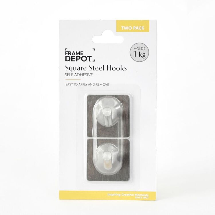 Frame Depot Square Steel Hooks 2 Pack