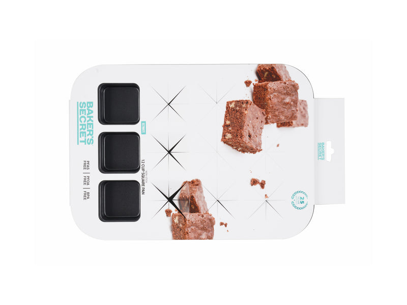 Bakers Secret Ultimate Non-Stick Square Brownie Pan - 12 Cup