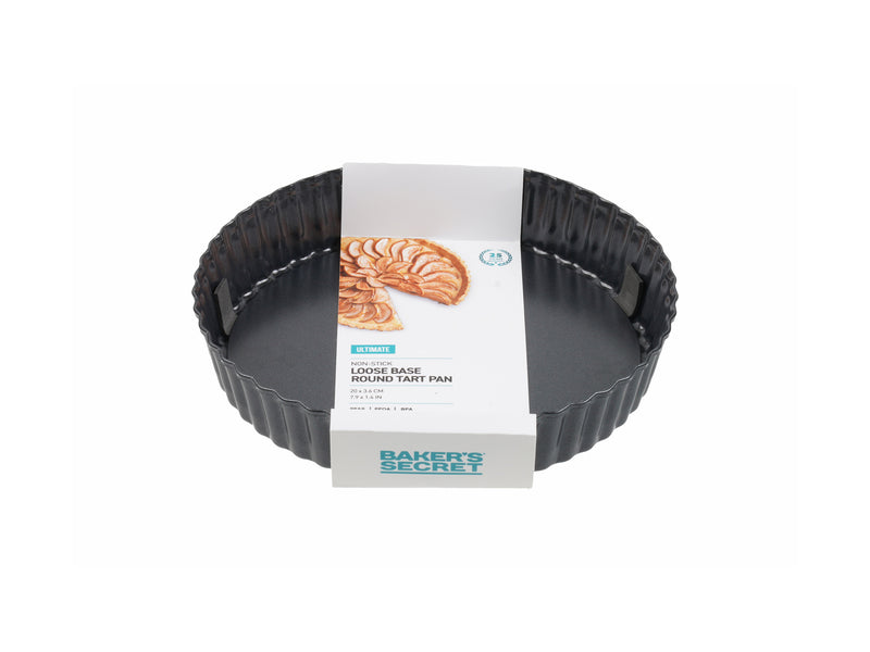 Bakers Secret Ultimate Non-Stick Loose Base Round Tart/Quiche Pan - 20cm
