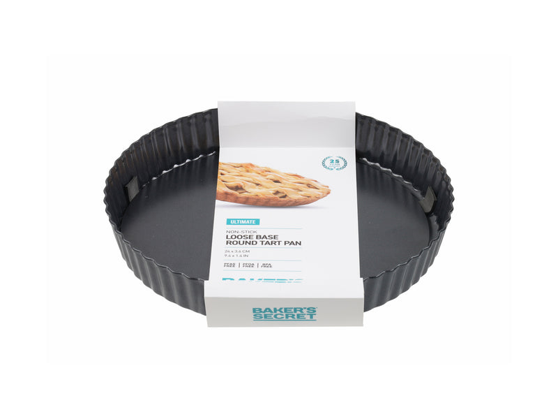 Bakers Secret Ultimate Non-Stick Loose Base Round Tart/Quiche Pan - 24cm