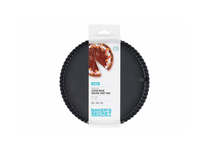 Bakers Secret Ultimate Non-Stick Loose Base Round Tart/Quiche Pan - 28cm