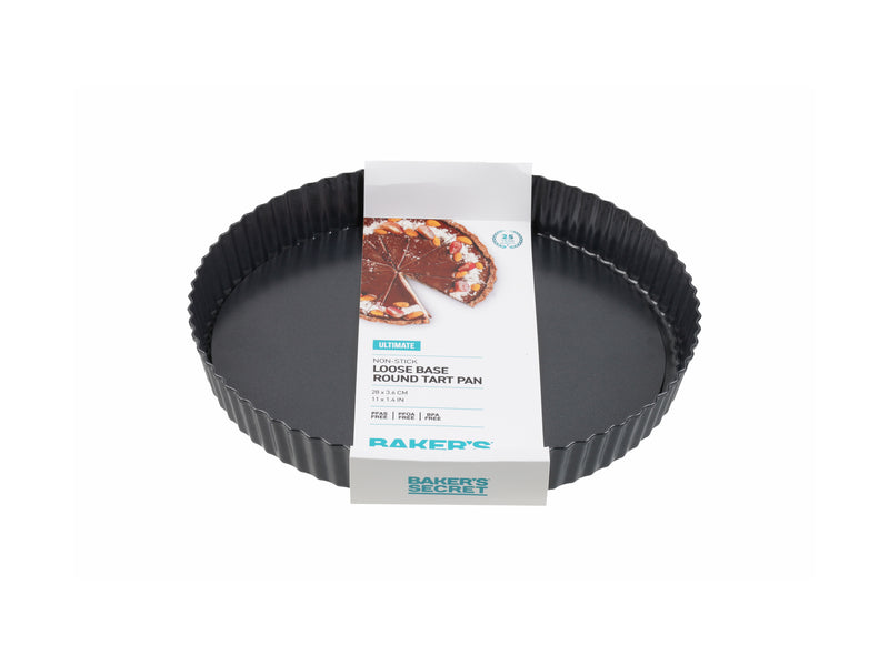 Bakers Secret Ultimate Non-Stick Loose Base Round Tart/Quiche Pan - 28cm