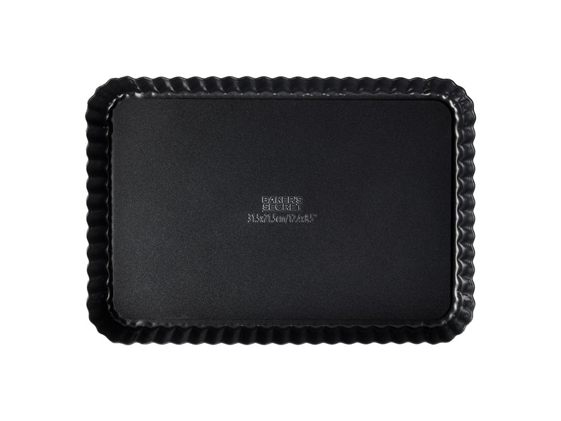 Bakers Secret Ultimate Non-Stick Loose Base Rectangular Tart/Quiche Pan - 31.5x21.5cm