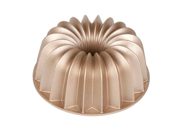 Bakers Secret Fluted French Wreath Non-Stick Cast Aluminium Fluted Pan - Champagne - Gift Boxed - 22.5x10cm