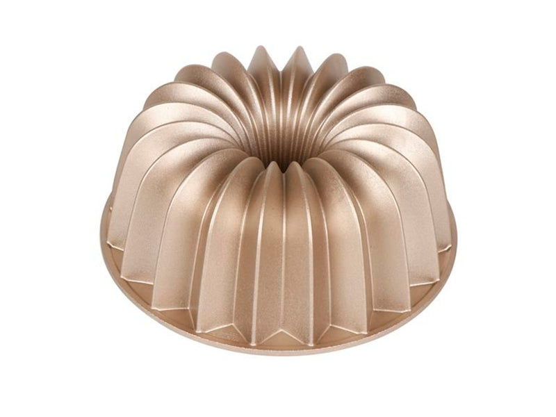 Bakers Secret Fluted French Wreath Non-Stick Cast Aluminium Fluted Pan - Champagne - Gift Boxed - 22.5x10cm
