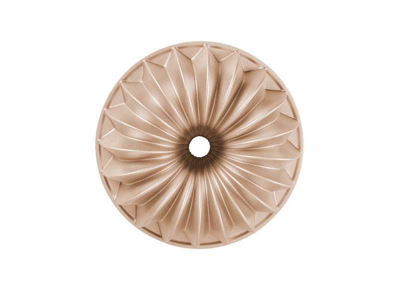 Bakers Secret Fluted French Wreath Non-Stick Cast Aluminium Fluted Pan - Champagne - Gift Boxed - 22.5x10cm
