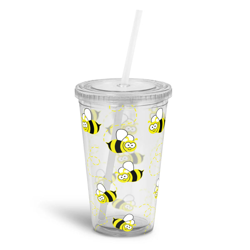 Bee Drink Cup With Straw - 500ml