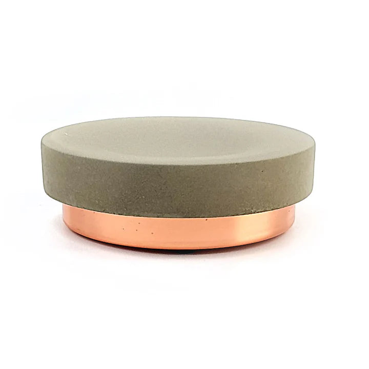 Classica Natural Concrete Soap Dish - Rose Gold