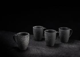 Maxwell & Williams Caviar Galaxy Coupe Mug 400ml - Set of 4