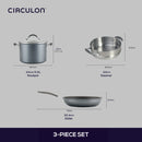 Circulon ScratchDefense A1 Nonstick Induction 3 Piece Cookware Set