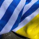 Pure Zone XL Cotton Beach Towel - Cabana Stripe - Blue/Yellow - 90x180cm