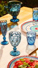Casa Domani Deanna Double Old Fashion Glass Set of 4 - Blue