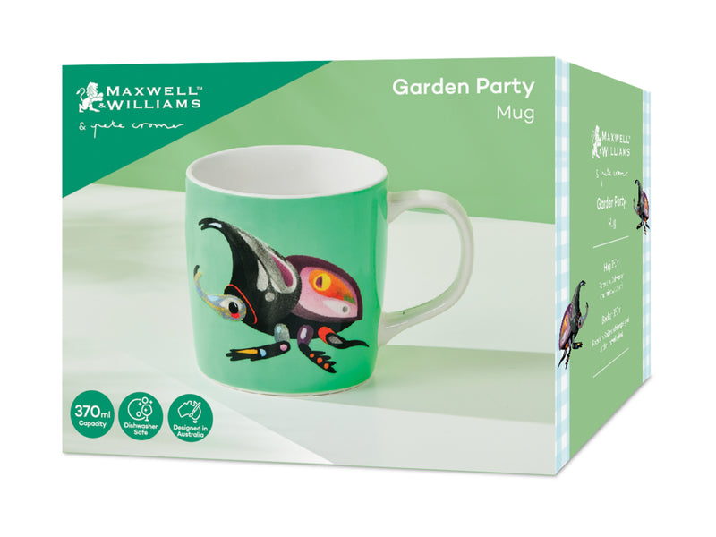 Maxwell & Williams Pete Cromer Garden Party Mug 370ml - Rhino Beetle