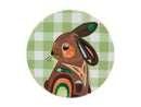 Maxwell & Williams Pete Cromer Barn Friends Ceramic Round Coaster 10cm - Green Bunny