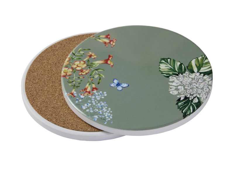 Maxwell & Williams Botanica Ceramic Round Coaster 10cm - Sage