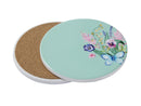 Maxwell & Williams Botanica Ceramic Round Coaster 10cm - Aqua