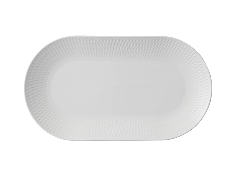 Maxwell & Williams White Basics Diamonds Oblong Platter 30x17cm - Gift Boxed