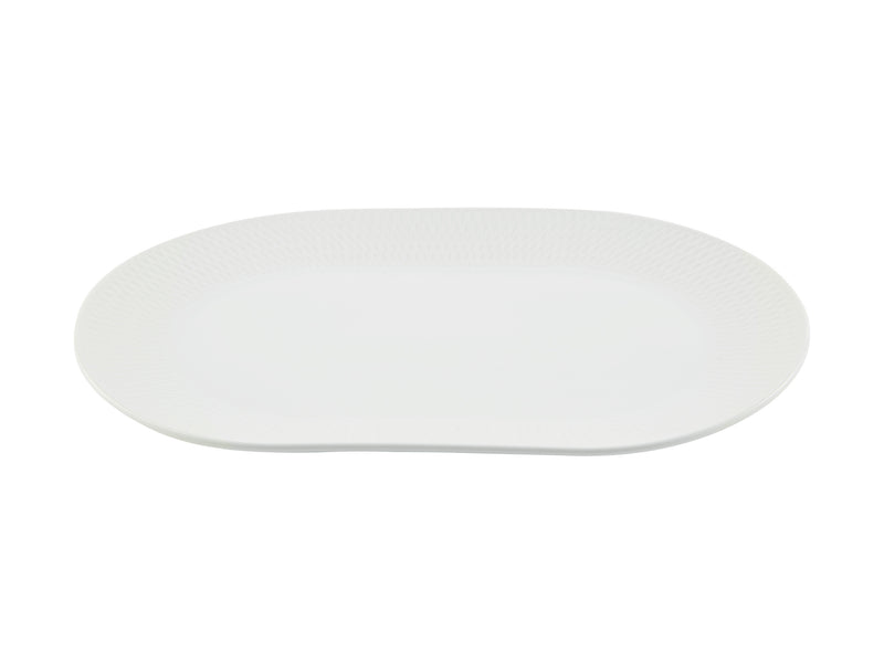 Maxwell & Williams White Basics Diamonds Oblong Platter 38x25cm - Gift Boxed