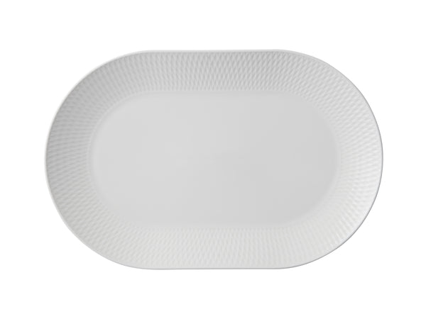 Maxwell & Williams White Basics Diamonds Oblong Platter 38x25cm - Gift Boxed