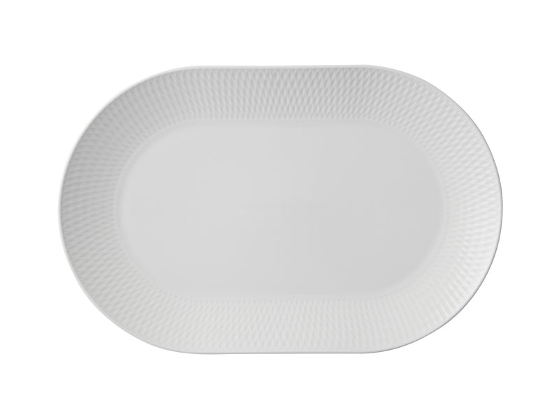 Maxwell & Williams White Basics Diamonds Oblong Platter 38x25cm - Gift Boxed