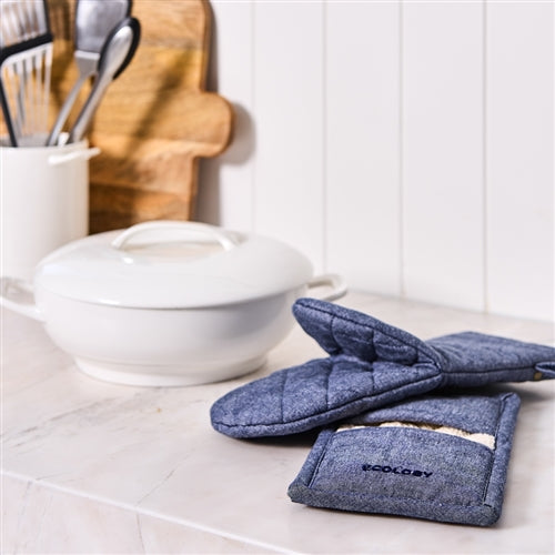 Ecology Rye Oven Glove - Navy 15x32cm