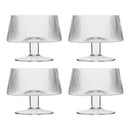 Ecology Classic Set of 4 Footed Bowls Ridged 10cm