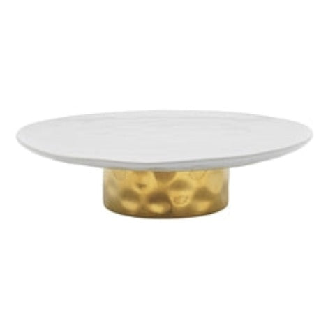 Ecology Speckle Gold Footed Cake Stand 32x8cm - Milk