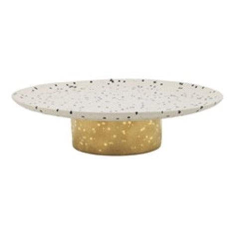 Ecology Speckle Gold Footed Cake Stand 32x8cm - Polka