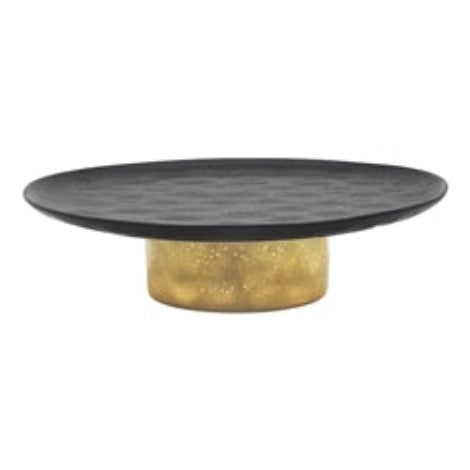 Ecology Speckle Gold Footed Cake Stand 32x8cm -  Ebony