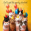 Let's Get The Party Started - Party Cats - Card 15.5x15.5cm