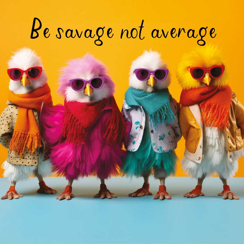 Be Savage Not Average - Card 15.5x15.5cm