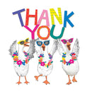 Thank You - Geese With Glasses - Card 15.5x15.5cm