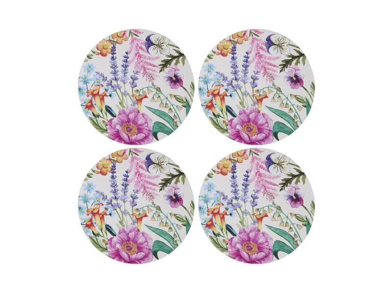 Maxwell & Williams Botanica Round Cork Back Coasters - Set of 4 Gift Boxed - 10cm