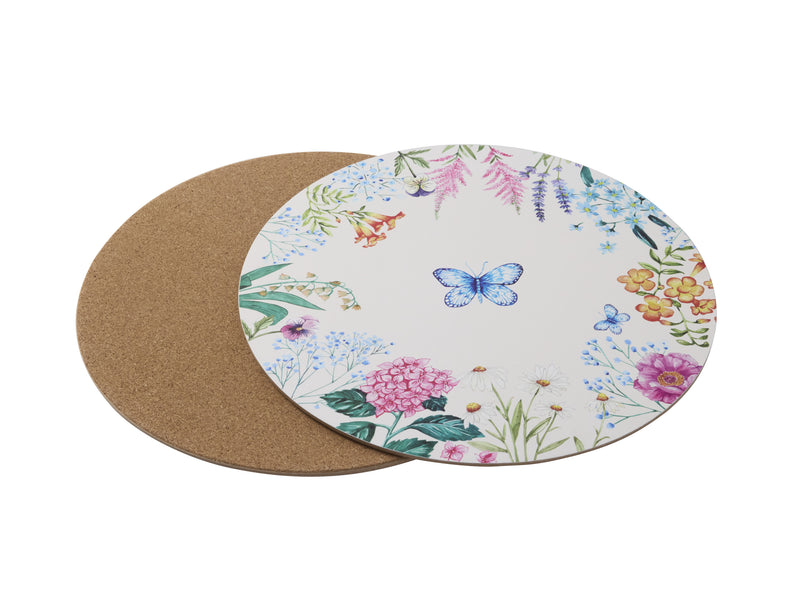 Maxwell & Williams Botanica Round Cork Back Placemats - Set of 4 - Gift Boxed - 32cm