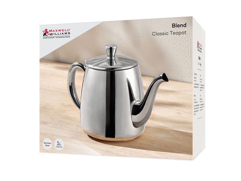 Maxwell & Williams Blend Classic Teapot Stainless Steel - 1L