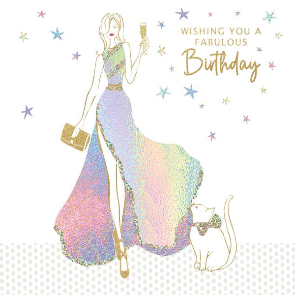 Wishing You A Fabulous Birthday - Card 15.5x15.5cm