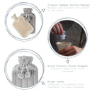 Hot Water Bottle With Plush Grey Cover