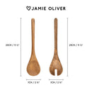 Jamie Oliver Big Love Mango Wood Salad Serving Spoon/Fork Brown - Set