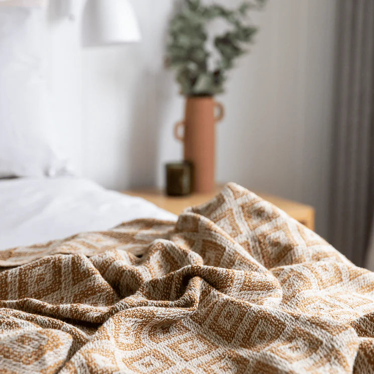 Pure Zone Kimberly Cotton Throw 125x150cm - Natural