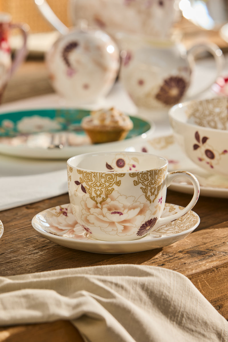 Maxwell & Williams Kimono Cup & Saucer 300ml Gift Boxed - White