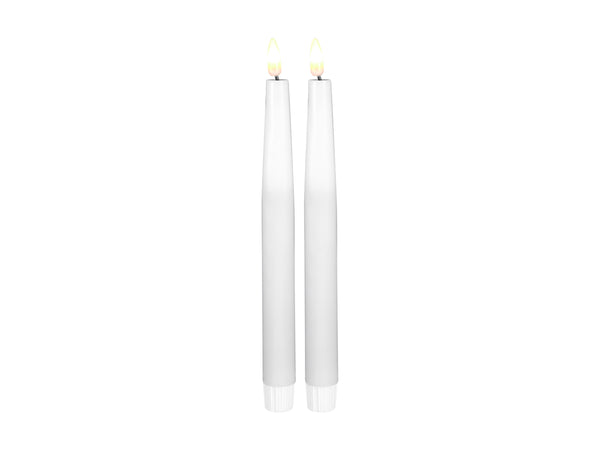 Maxwell & Williams Let's Get Lit LED Flameless Tapered Candles - Set of 2pc - 24cm - Natural