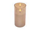 Maxwell & Williams Let's Get Lit LED Flameless Wax Candles In Glass Hurricanes - Set of 3 - Gold