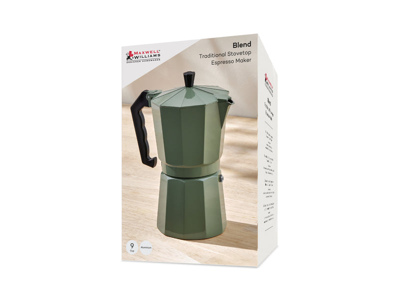 Maxwell & Williams Blend Traditional Stovetop Espresso Maker 9cup - Sage