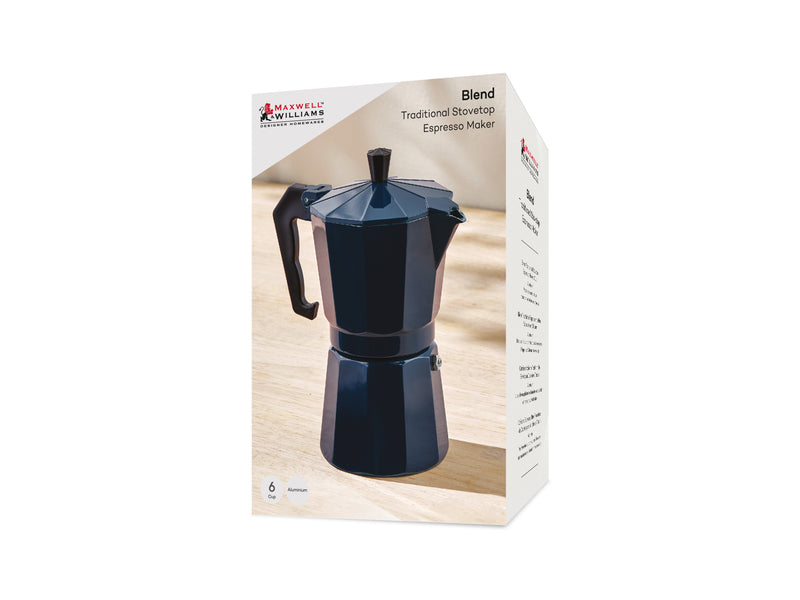 Maxwell & Williams Blend Traditional Stovetop Espresso Maker 6cup - Navy