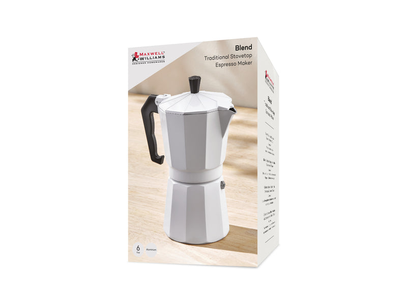 Maxwell & Williams Blend Traditional Stovetop Espresso Maker 6cup - White