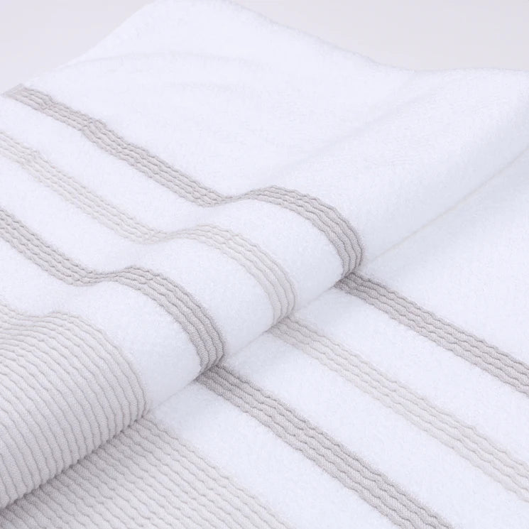 Pure Zone Bamboo Linear Bath Towel - Linen Stripe