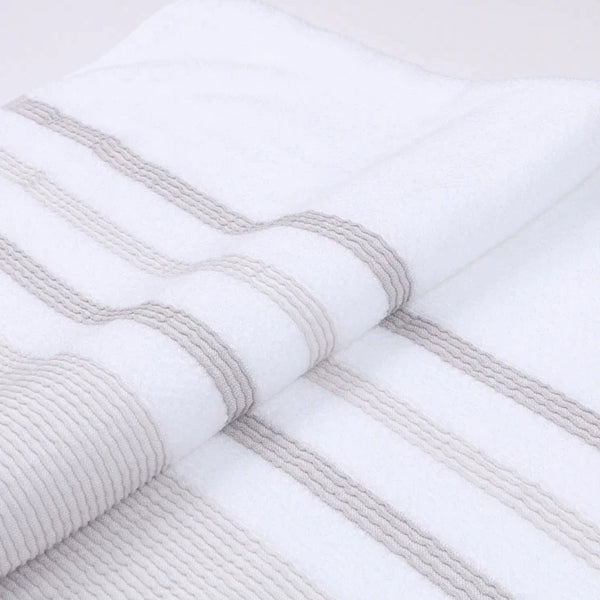 Pure Zone Bamboo Linear Hand Towel - Linen Stripe
